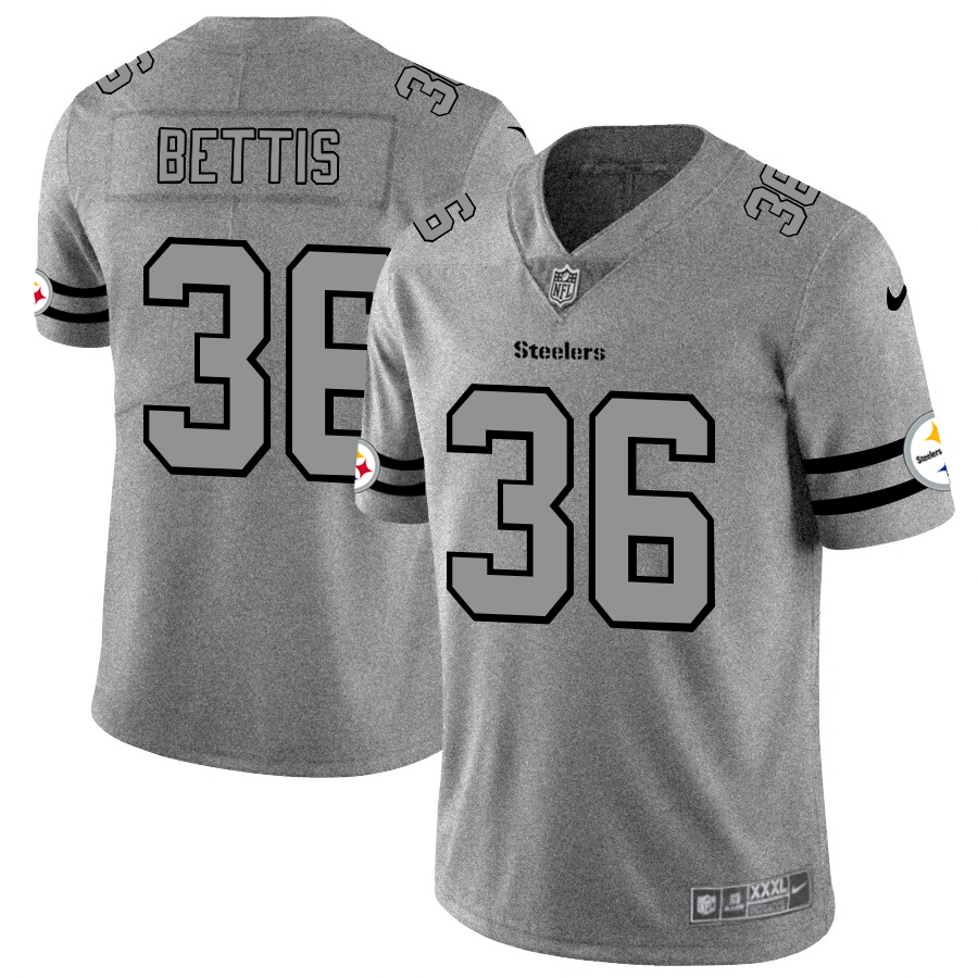 Pittsburgh Steelers #36 Jerome Bettis Men's Gray Gridiron II Vapor Untouchable Limited Jersey
