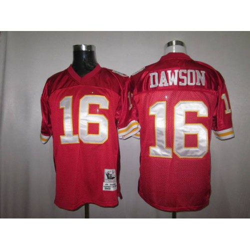 Mitchell And Ness Kansas City Chiefs #16 Len Dawson Red Stitched Throwback Jersey Men's