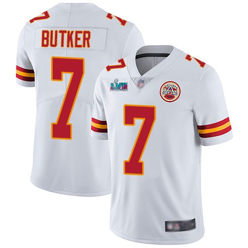 Chiefs #7 Harrison Butker White Super Bowl LVII Patch Men's Stitched Vapor Untouchable Limited Jersey
