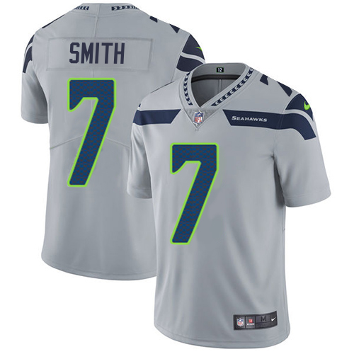 Seahawks #7 Geno Smith Grey Alternate Youth Stitched Vapor Untouchable Limited Jersey
