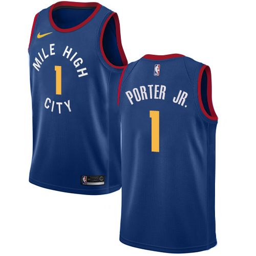 Denver Nuggets #1 Michael Porter Jr. Navy Swingman City Edition Jersey Mens