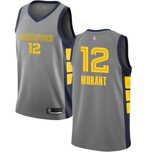 Memphis Grizzlies #12 Ja Morant Gray Swingman City Edition 2018/19 Jersey Mens