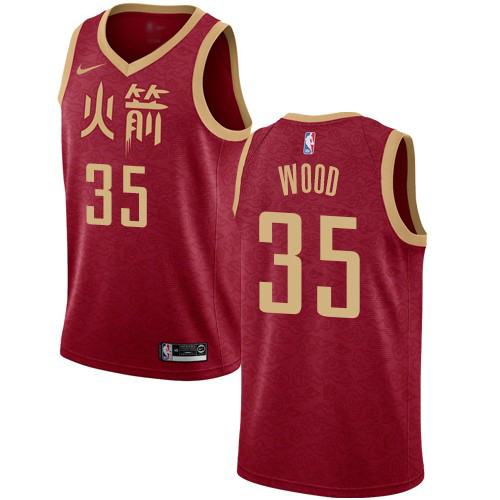 Houston Rockets #35 Christian Wood Red Womens Swingman City Edition 2018/19 Jersey Womens