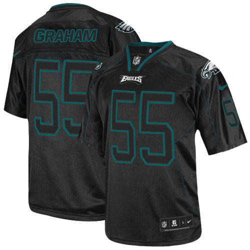 Eagles #55 Brandon Graham Lights Out Black Men's Stitched Elite Jersey