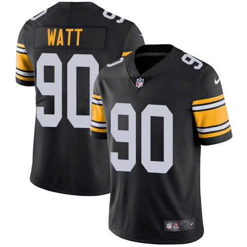 Steelers #90 T. J. Watt Black Alternate Youth Stitched Vapor Untouchable Limited Jersey
