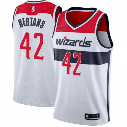 Washington Wizards #42 Davis Bertans White Association Edition Swingman Jersey Mens