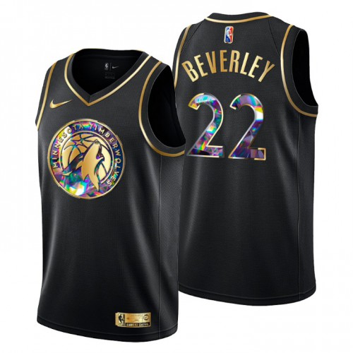 Minnesota Minnesota Timberwolves #22 Patrick Beverley Mens Golden Edition Diamond Logo 2021/22 Swingman Jersey - Black Mens