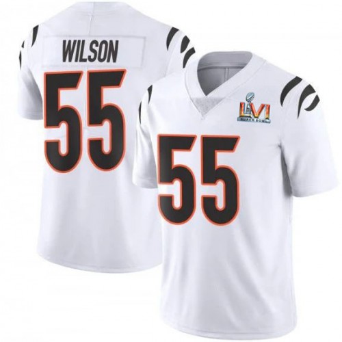 Cincinnati Cincinnati Bengals #55 Logan Wilson White Super Bowl LVI Patch Youth Vapor Limited Jersey Youth