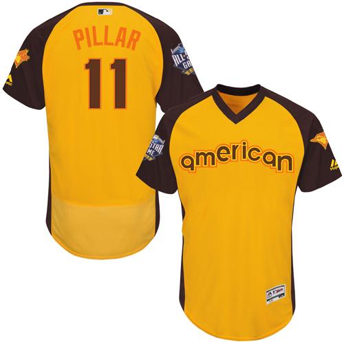 Toronto Blue Jays #11 Kevin Pillar Gold Flexbase Authentic Collection 2016 All-Star American League Stitched Jersey Men's