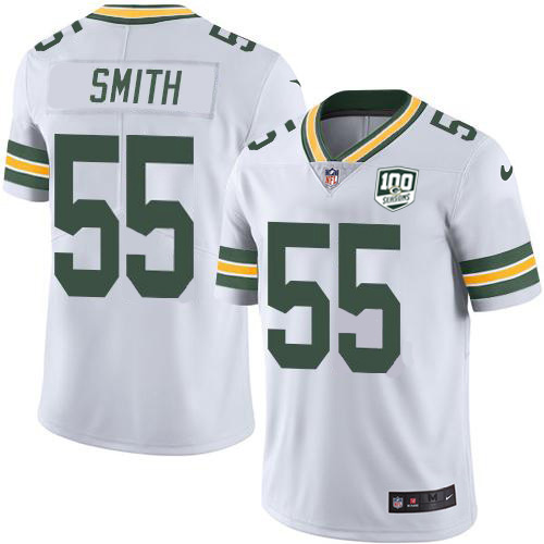Green Bay Packers #55 Za'Darius Smith White Men's 100th Season Stitched Vapor Untouchable Limited Jersey Men's