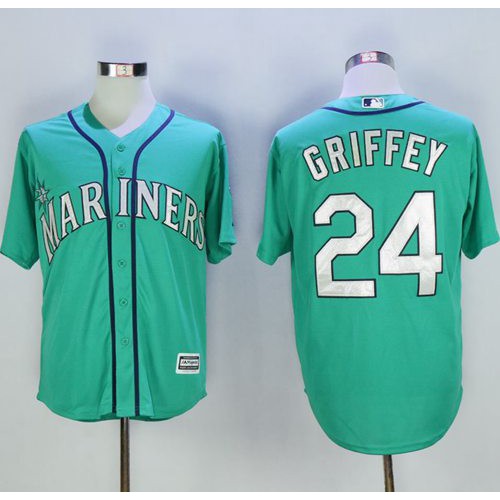 Seattle Mariners #24 Ken Griffey Green New Cool Base 2016 Hall Of Fame Patch Stitched Jersey Men's