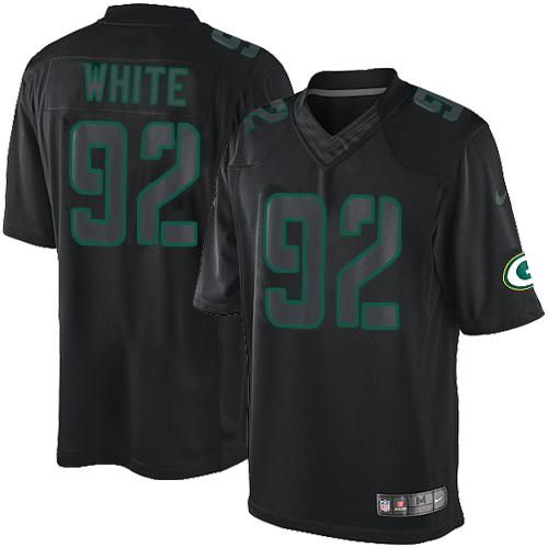 Packers #92 Reggie White Black Men's Stitched Impact Limited Jersey