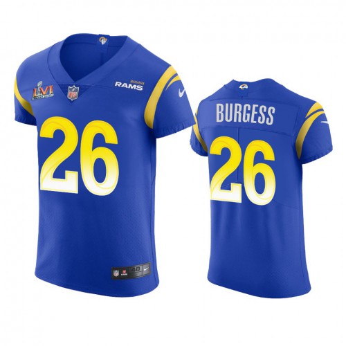 Los Angeles Los Angeles Rams #26 Terrell Burgess Men's Super Bowl LVI Patch Vapor Elite Player Jersey - Royal Men's