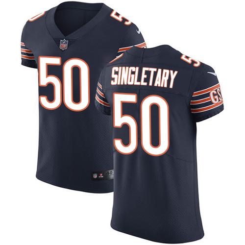 Bears #50 Mike Singletary Navy Blue Team Color Men's Stitched Vapor Untouchable Elite Jersey