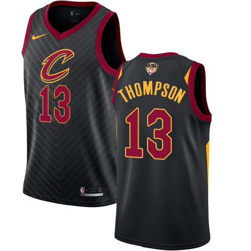 Cleveland Cavaliers #13 Tristan Thompson Black The Finals Patch Swingman Statement Edition Jersey Mens