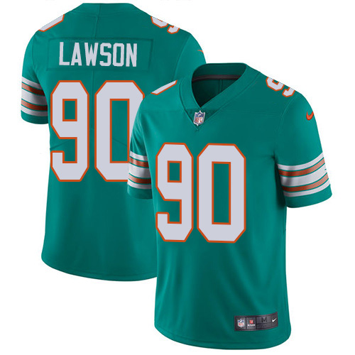 Miami Dolphins #90 Shaq Lawson Aqua Green Alternate Youth Stitched Vapor Untouchable Limited Jersey Youth
