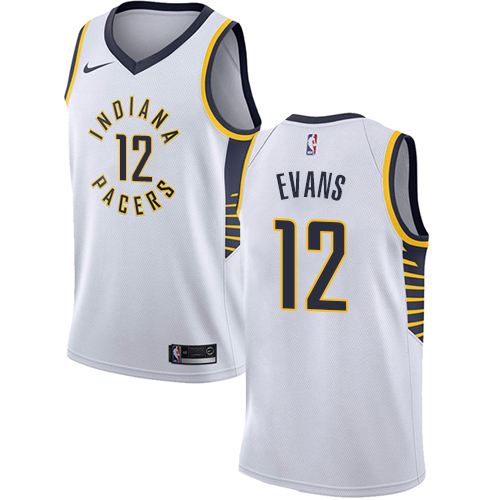Indiana Pacers #12 Tyreke Evans White Swingman Association Edition Jersey Mens