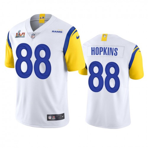 Los Angeles Los Angeles Rams #88 Brycen Hopkins Men's Super Bowl LVI Patch Alternate Vapor Limited Jersey - White Men's