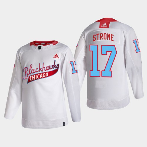 Chicago Chicago Blackhawks #17 Dylan Strome Men's White One Community Night Jersey Men's