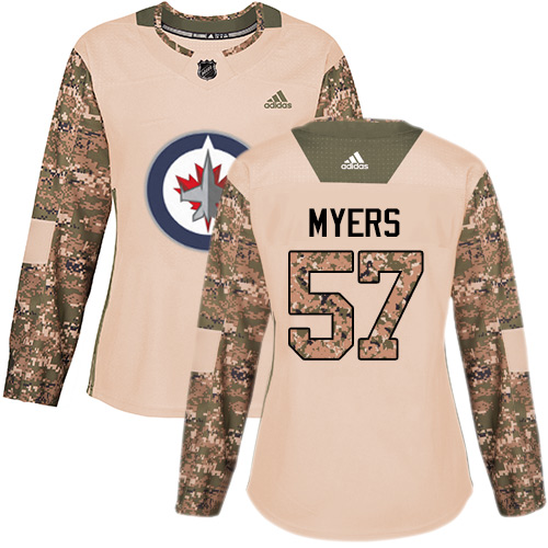 Adidas Winnipeg Jets #57 Tyler Myers Camo Authentic 2017 Veterans Day Women's Stitched Jersey Womens