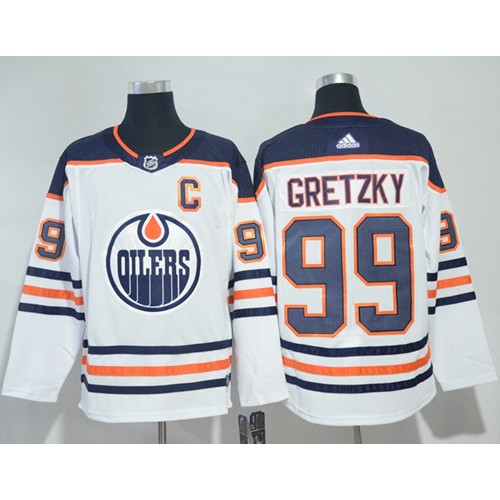 Adidas Edmonton Oilers #99 Wayne Gretzky White Road Authentic Stitched Jersey Men's
