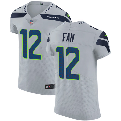 Seahawks #12 Fan Grey Alternate Men's Stitched Vapor Untouchable Elite Jersey