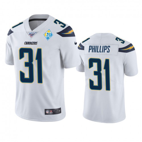 Los Angeles Los Angeles Chargers #31 Adrian Phillips White 60th Anniversary Vapor Limited Jersey Men's