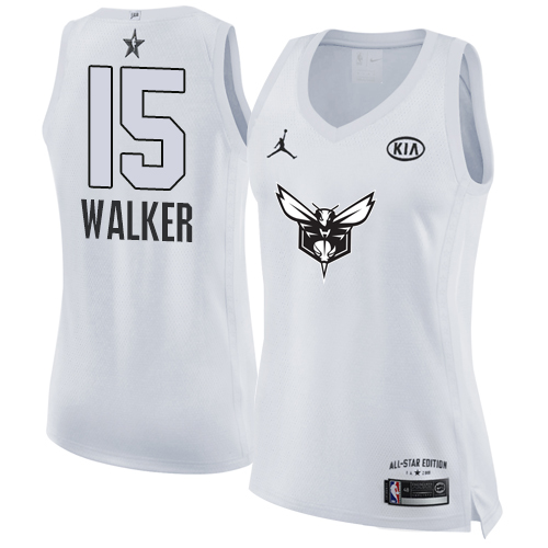 Charlotte Hornets #15 Kemba Walker White Womens Jordan Swingman 2018 All-Star Game Jersey Womens