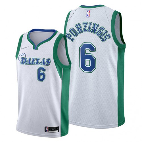 Dallas Dallas Mavericks #6 Kristaps Porzingis Womens 2021-22 City Edition White Jersey Womens