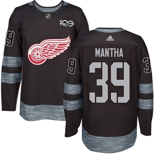Adidas Detroit Red Wings #39 Anthony Mantha Black 1917-2017 100th Anniversary Stitched Jersey Men's
