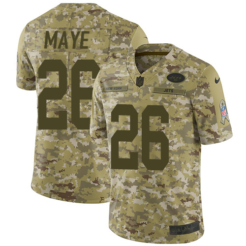 New York Jets #26 Marcus Maye Camo Men's Stitched Limited 2018 Salute To Service Jersey Men's