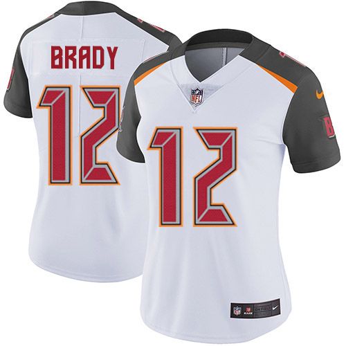 Buccaneers #12 Tom Brady White Women's Stitched Vapor Untouchable Limited Jersey
