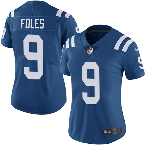 Colts #9 Nick Foles Royal Blue Team Color Women's Stitched Vapor Untouchable Limited Jersey