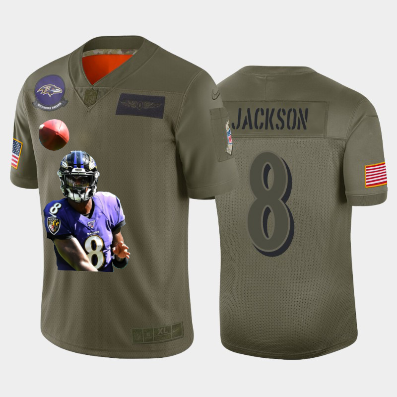 Baltimore Ravens #8 Lamar Jackson Team Hero 1 Vapor Limited Jersey Camo