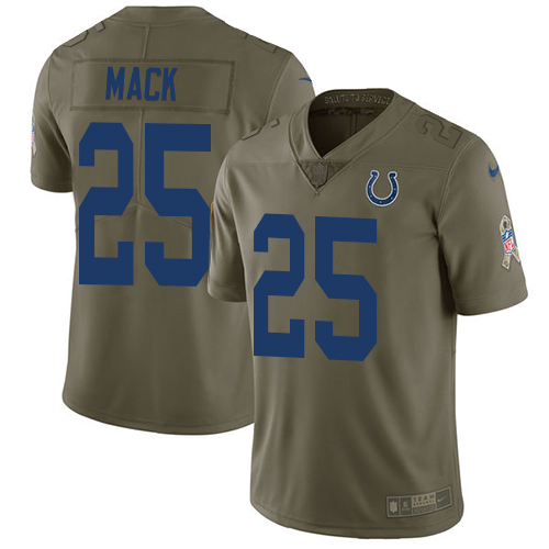 Indianapolis Colts #25 Marlon Mack Olive Youth Stitched Limited 2017 Salute to Service Jersey Youth