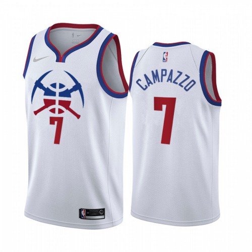 Denver Denver Nuggets #7 Facundo Campazzo White Swingman 2020-21 Earned Edition Jersey Mens