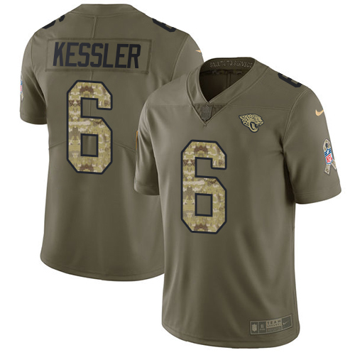 Jacksonville Jaguars #6 Cody Kessler Olive/Camo Youth Stitched Limited 2017 Salute to Service Jersey Youth