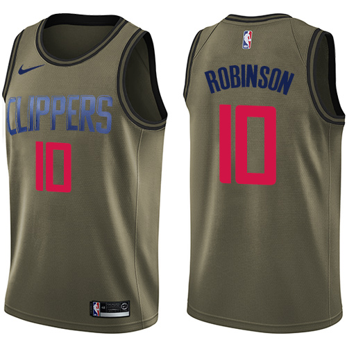 Los Angeles Clippers #10 Jerome Robinson Green Swingman Salute to Service Jersey Mens