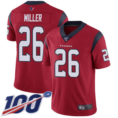 Houston Texans #26 Lamar Miller Red Alternate Men's Stitched 100th Season Vapor Limited Jersey Men's