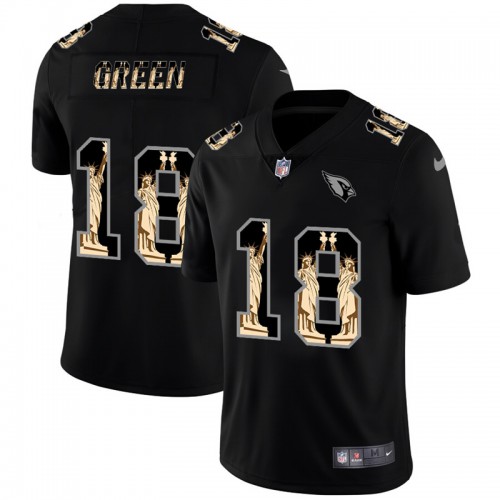 Arizona Arizona Cardinals #18 A.J. Green Carbon Black Vapor Statue Of Liberty Limited Jersey Men's