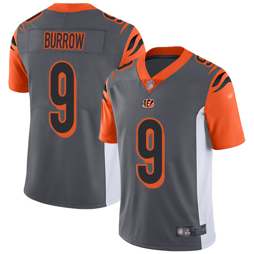 Bengals #9 Joe Burrow Silver Youth Stitched Limited Inverted Legend Jersey
