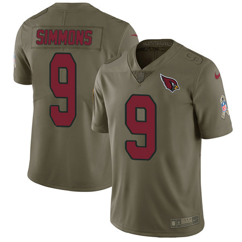 Cardinals #9 Isaiah Simmons Olive Youth Stitched Limited 2017 Salute To Service Jersey