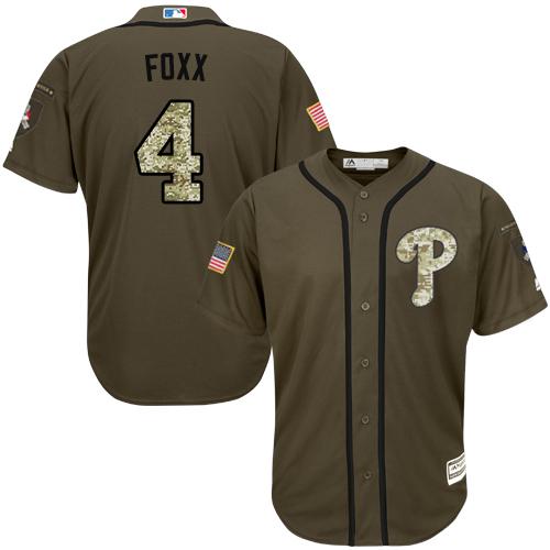 Philadelphia Phillies #4 Jimmie Foxx Green Salute to Service Stitched Jersey Men's