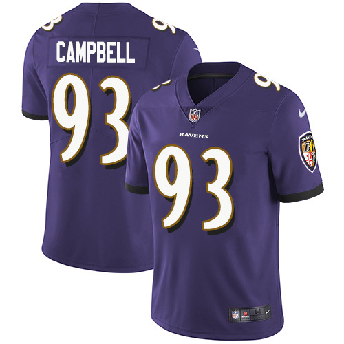 Baltimore Ravens #93 Calais Campbell Purple Team Color Men's Stitched Vapor Untouchable Limited Jersey Men's