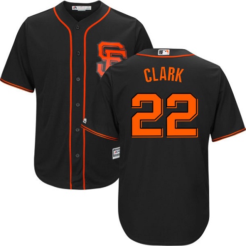 San Francisco Giants #22 Will Clark Black Alternate Cool Base Stitched Youth Jersey Youth