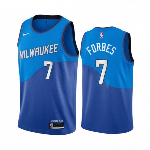 Milwaukee Bucks #7 Bryn Forbes Blue Youth Swingman 2020-21 City Edition Jersey Youth