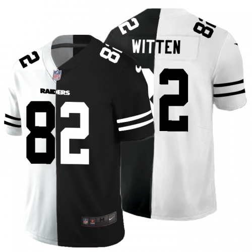 Las Vegas Las Vegas Raiders #82 Jason Witten Men's Black V White Peace Split Vapor Untouchable Limited Jersey Men's