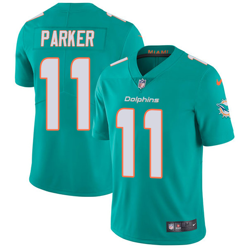 Miami Dolphins #11 DeVante Parker Aqua Green Team Color Youth Stitched Vapor Untouchable Limited Jersey Youth