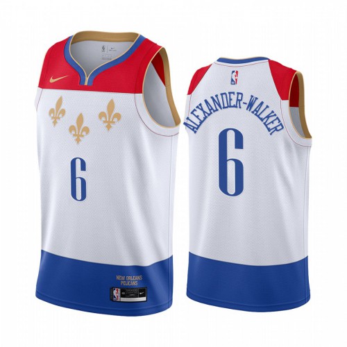 New Orleans Pelicans #6 Nickeil Alexander-Walker White Swingman 2020-21 City Edition Jersey Mens
