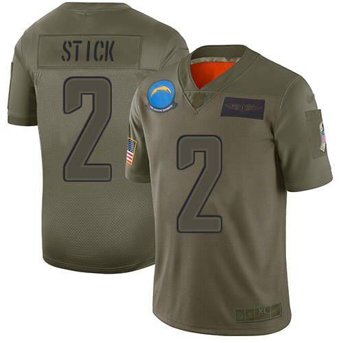 Los Angeles Chargers #2 Easton Stick Camo Men's Stitched Limited 2019 Salute To Service Jersey Men's